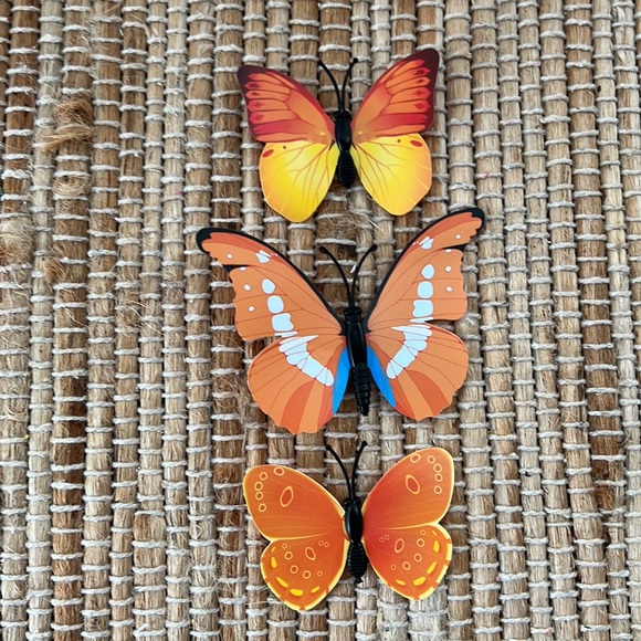 Butterfly magnets set of 3 yellow butterflies demon slayer inspired - Picture 1 of 3